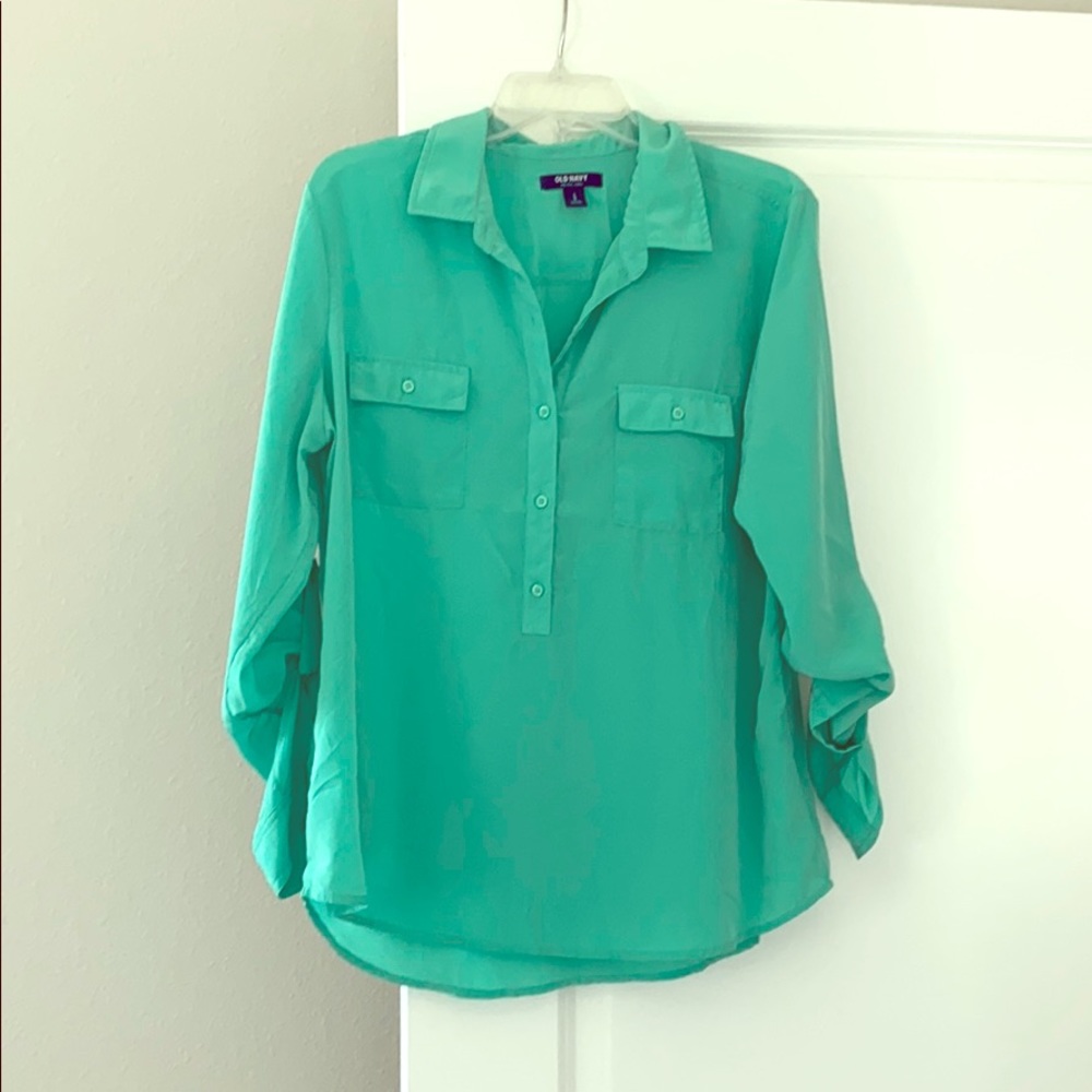 Old Navy Popover Button Down Blouse L